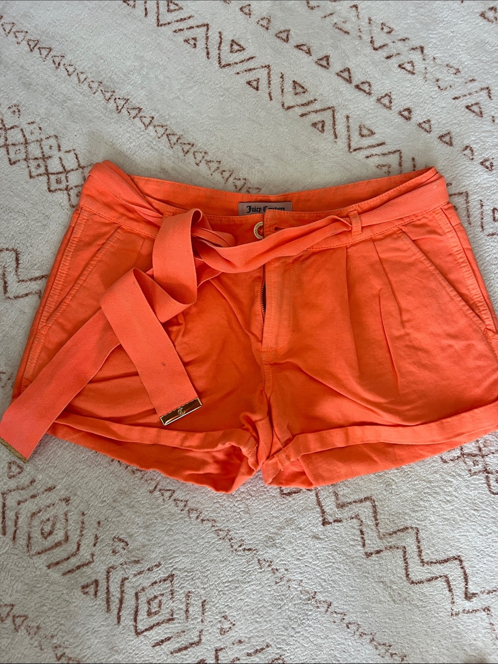 Juicy Couture tangerine orange cotton shorts